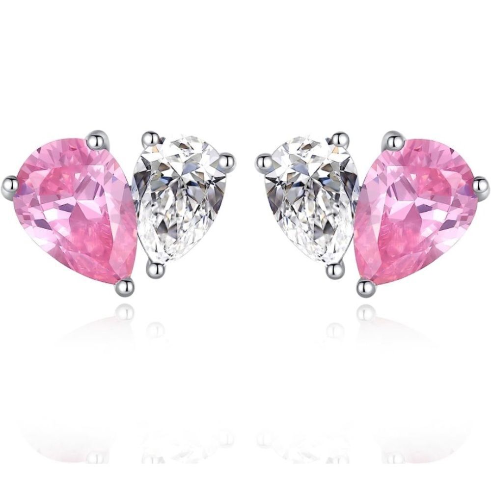 Toi et Moi Pink Sapphire and Diamond Earrings
